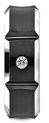 Blackened-Cobaltchrome-8mm-Comfort-Fit-Beveled-Edge-Horizontal-Cut-Concave--Diamond-Ring--0.06ct--Size7--CF98492BKCC07
