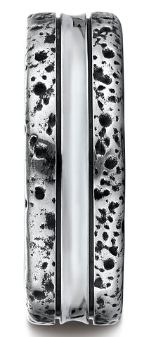 Benchmark-Cobaltchrome-8mm-Comfort-Fit-Blackened-Distressed-Design-Ring--7--CF98768CC07