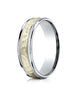 Benchmark-14K-Two-Toned-Gold-6mm-Comfort-Fit-Hammered-Finished-with-Milgrain-Carved-Design-Band--Size-6--CF17630814KWY06