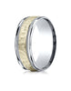 Benchmark-14K-Two-Toned-Gold-8mm-Comfort-Fit-Hammered-Finished-with-Milgrain-Carved-Design-Band--Size-6--CF17830814KWY06