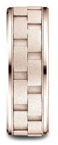 Benchmark-14k-Rose-Gold-8mm-Comfort-Fit-Drop-Bevel-Sandblasted-Satin-Finish-Chain-Link-Design-Band--6.5--CF18849314KR06.5