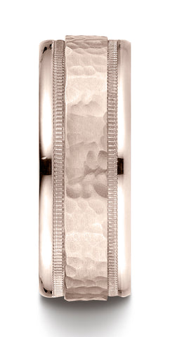 Benchmark-14K-Rose-Gold-8mm-Comfort-Fit-High-Polished-Squared-Edge-Carved-Design-Wedding-Band--Size-6.5--CF15830914KR06.5