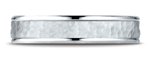 Benchmark-18k-White-Gold-Comfort-Fit-4mm-High-Polish-Edge-Hammered-Center-Design-Band--Size-6.25--CF15430318KW06.25