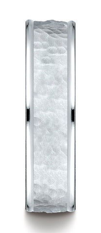 Benchmark-10k-White-Gold-Comfort-Fit-6mm-High-Polish-Edge-Hammered-Center-Design-Band--Size-6.5--CF15630310KW06.5