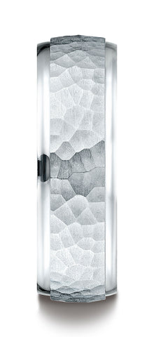 Benchmark-18k-White-Gold-Comfort-Fit-7mm-High-Polish-Edge-Hammered-Center-Design-Band--Size-6.5--CF15730318KW06.5