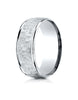 Benchmark-18K-White-Gold-Comfort-Fit-8-mm-High-Polish-Edge-Hammered-Center-Design-Wedding-Band--Size-6--CF15830318KW06