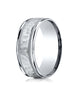 Benchmark-10k-White-Gold-8mm-Comfort-Fit-Hammered-Center-High-Polish-Round-Edge-Carved-Design-Band-Sz-6--CF15830910KW06