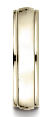 Benchmark-14K-Yellow-Gold-6mm-Comfort-Fit-High-Polished-Carved-Design-Wedding-Band-Ring--Size-6.5--CF1560814KY06.5