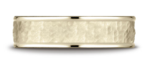 Benchmark-18K-Yellow-Gold-Comfort-Fit-6mm-High-Polish-Edge-Hammered-Center-Design-Wedding-Band--Size-6.25--CF15630318KY06.25