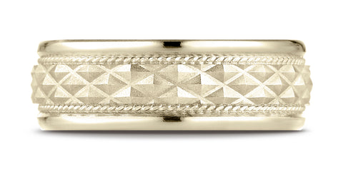 Benchmark-14K-Yellow-Gold-8mm-Comfort-Fit-Round-Edge-Cross-Hatch-Patterned-Wedding-Band-Ring--Size-6.25--CF15804014KY06.25