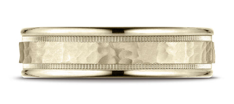 Benchmark-10k-Yellow-Gold-6mm-Comfort-Fit-Hammered-Center-High-Polish-Round-Edge-Carved-Design-Band-Sz-6.25--CF15630910KY06.25