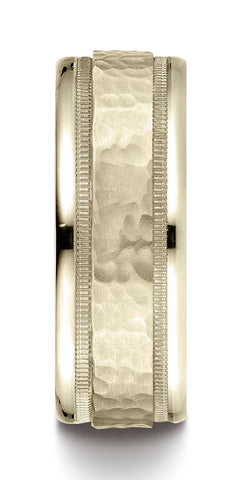 Benchmark-14K-Yellow-Gold-8mm-Comfort-Fit-High-Polished-Squared-Edge-Carved-Design-Wedding-Band--Sz-6.5--CF15830914KY06.5