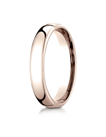 Benchmark 14K Rose Gold 4.5mm European Comfort-Fit Wedding Band Ring (Sizes 4 - 14 )