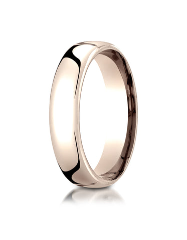 Benchmark 14K Rose Gold 5.5mm European Comfort-Fit Wedding Band Ring (Sizes 4 - 14 )