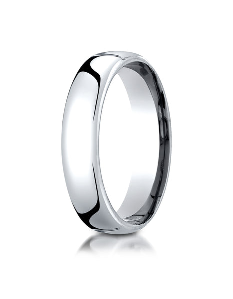 Benchmark 10K White Gold 5.5mm European Comfort-Fit Wedding Band Ring (Sizes 4 - 14 )