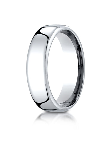 Benchmark Platinum 6.5mm European Comfort-Fit Wedding Band Ring (Sizes 4 - 14 )