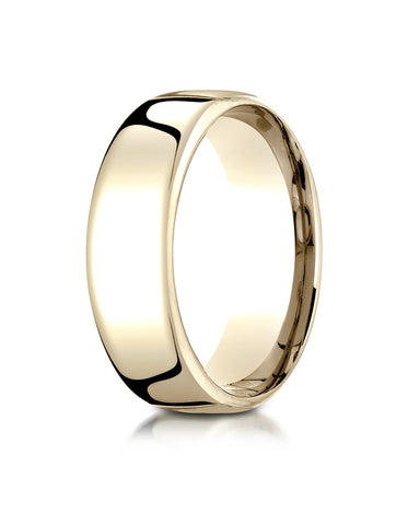 Benchmark 18K Yellow Gold 7.5mm European Comfort-Fit Wedding Band Ring (Sizes 4 - 14 )