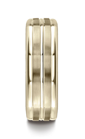 Benchmark-14K-Yellow-Gold-7mm-Comfort-Fit-Satin-Finished-Center-Cut-Four-Sided-Carved-Design-Band--4.5--EURECF5718014KY04.5