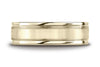 Benchmark-14K-Yellow-Gold-7mm-Comfort-Fit-Satin-Finished-w/-Milgrain-Four-Sided-Carved-Design-Band--Sz-4.25--EURECF7701S14KY04.25