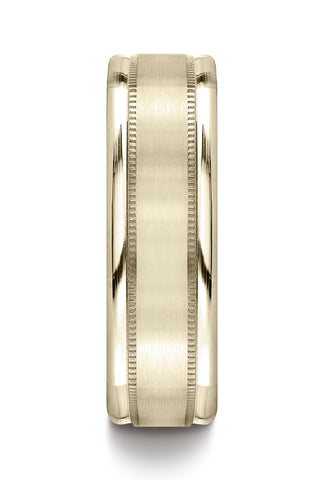 Benchmark-14K-Yellow-Gold-7mm-Comfort-Fit-Satin-Finish-w/-Milgrain-Four-Sided-Carved-Design-Band-Size4.5--EURECF7701S14KY04.5