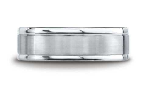 Benchmark-14K-White-Gold-7mm-Comfort-Fit-Satin-Finished-Four-Sided-Carved-Design-Wedding-Ring--Size-4.25--EURECF7702S14KW04.25