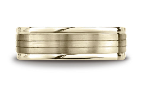 Benchmark-14K-Yellow-Gold-7mm-Comfort-Fit-Parallel-Center-Cuts-Four-Sided-Carved-Design-Band--Size-4.25--EURECF7733414KY04.25
