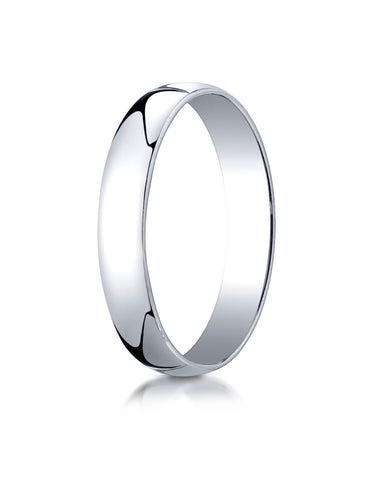 Benchmark 14K White Gold 4mm Low Dome Light Wedding Band Ring (Sizes 4 - 15 )
