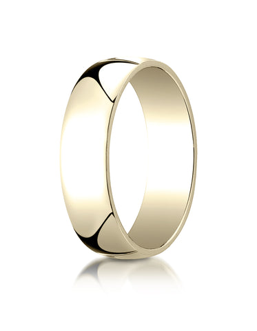 Benchmark 14K Yellow Gold 6mm Low Dome Light Wedding Band Ring (Sizes 4 - 15 )