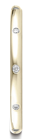 Benchmark-14K-Yellow-Gold-2mm-Comfort-Fit-Burnish-Set-10-Stone-Diamond-Eternity-Band--.10Ct.--Size-4.5--LCF120D14KY04.5