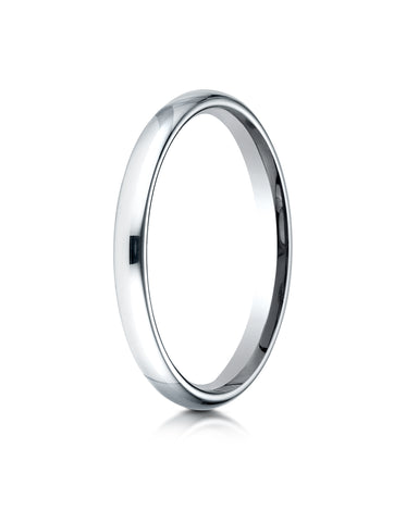 Benchmark Platinum 2.5mm Slightly Domed Standard Comfort-Fit Wedding Band Ring (Sizes 4 - 15 )