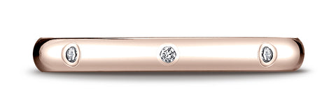 Benchmark-14K-Rose-Gold-3mm-Comfort-Fit-Burnish-Set-8-Stone-Diamond-Eternity-Wedding-Band--.16Ct--Sz-4.25--LCF130D14KR04.25
