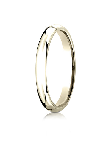 Benchmark 10K Yellow Gold 3mm Slightly Domed Standard Comfort-Fit Wedding Band Ring (Sizes 4 - 15 )