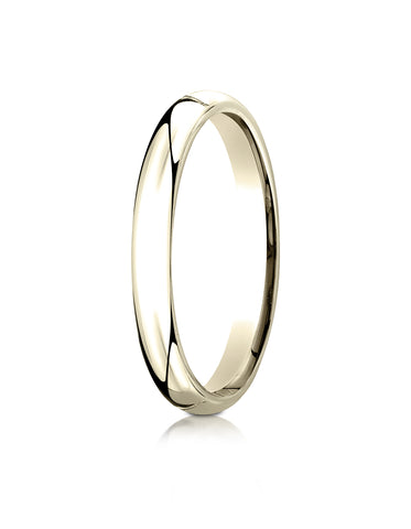 Benchmark 18K Yellow Gold 3mm Slightly Domed Standard Comfort-Fit Wedding Band Ring (Sizes 4 - 15 )