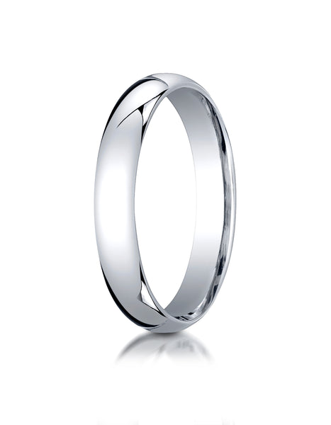 Benchmark Platinum 4mm Slightly Domed Standard Comfort-Fit Wedding Band Ring (Sizes 4 - 15 )
