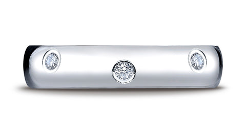 Benchmark-18K-White-Gold-6mm-Comfort-Fit-Burnish-Set-8-Stone-Diamond-Eternity-Wedding-Band--.32Ct.--Sz-4.25--LCF160D18KW04.25
