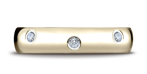 Benchmark-18K-Yellow-Gold-6mm-Comfort-Fit-Burnish-Set-8-Stone-Diamond-Eternity-Wedding-Band--.32Ct.--4.25--LCF160D18KY04.25