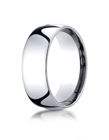 Benchmark Palladium 8mm Slightly Domed Standard Comfort-Fit Wedding Band Ring (Sizes 4 - 15 )