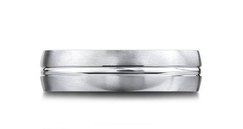 Benchmark-14k-White-Gold-6.5mm-Comfort-Fit-Satin-Finished--Center-Cut-Carved-Design-Band--Size-4.5--LCF56541114KW04.5