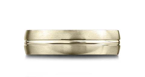 Benchmark-14k-Yellow-Gold-6.5mm-Comfort-Fit-Satin-Finished--Center-Cut-Carved-Design-Band--Size-4.5--LCF56541114KY04.5