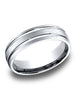 Benchmark-14K-White-Gold-6.5mm-Comfort-Fit-Satin-Finished-w/-Parallel-Grooves-Carved-Design-Band--Sz-4--LCF56544414KW04.25