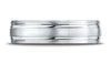 Benchmark-14K-White-Gold-6.5mm-Comfort-Fit-Satin-Finished-w/-Parallel-Grooves-Carved-Dsgn-Band--Sz-4.5--LCF56544414KW04.5