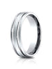 Benchmark-14K-White-Gold-6.5mm-Comfort-Fit-Satin-Finished-w/-Parallel-Grooves-Carved-Design-Band--Sz-4--LCF56544414KW04