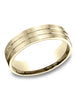 Benchmark-14k-Yellow-Gold-6.5mm-Comfort-Fit-Satin-Finished-with-Center-Cuts-Carved-Design-Band--Size-4.25--LCF66533414KY04.25