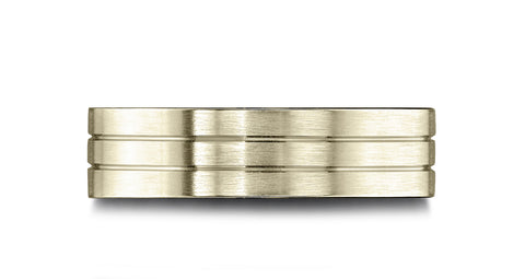 Benchmark-14k-Yellow-Gold-6.5mm-Comfort-Fit-Satin-Finished-with-Center-Cuts-Carved-Design-Band--Sz-4.5--LCF66533414KY04.5