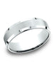 Benchmark-14k-White-Gold-6.5mm-Comfort-Fit-Satin-Finished-w/-Beveled-Edge-Carved-Design-Band--Size-4.25--LCF66541614KW04.25