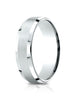 Benchmark-14k-White-Gold-6.5mm-Comfort-Fit-Satin-Finished-w/-Beveled-Edge-Carved-Design-Band--Size-4--LCF66541614KW04