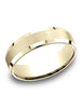 Benchmark-14k-Yellow-Gold-6.5mm-Comfort-Fit-Satin-Finished-w/-Beveled-Edge-Carved-Design-Band--Size-4.25--LCF66541614KY04.25
