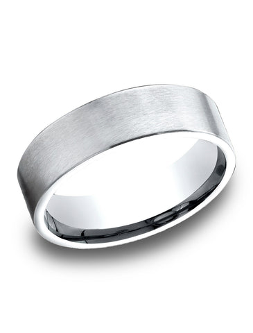 Benchmark-14k-White-Gold-6.5mm-Comfort-Fit-Satin-Finished-Carved-Design-Band--Size-4.25--LCF66542014KW04.25