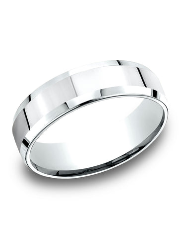 Benchmark-14k-White-Gold-6.5mm-Comfort-Fit-High-Polished-Carved-Design-Band--Size-4.25--LCF66542614KW04.25