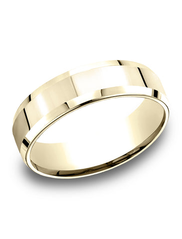 Benchmark-14k-Yellow-Gold-6.5mm-Comfort-Fit-High-Polished-Carved-Design-Band--Size-4.25--LCF66542614KY04.25